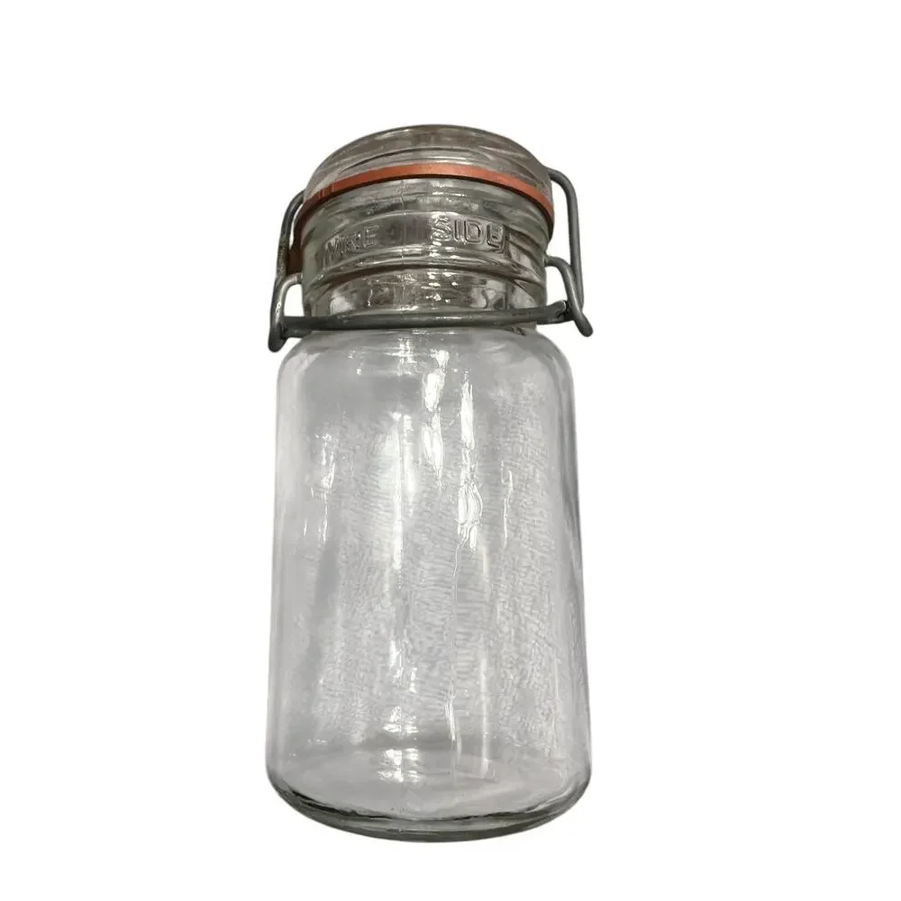 Vintage Glass Wire Closure Jar 1877 Canning With Wire Bail